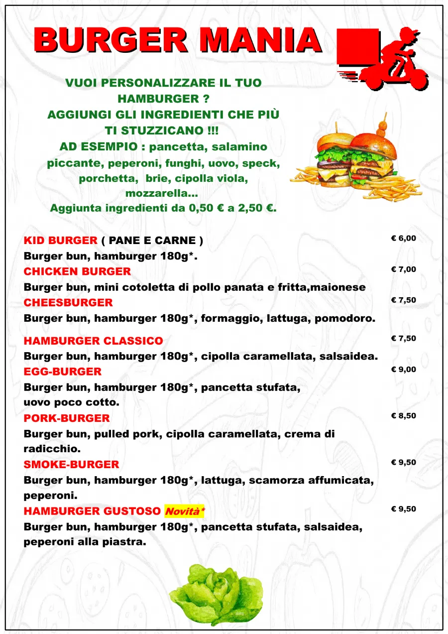Listino online : Menu Nuovo listino Pizzaidea Ceggia